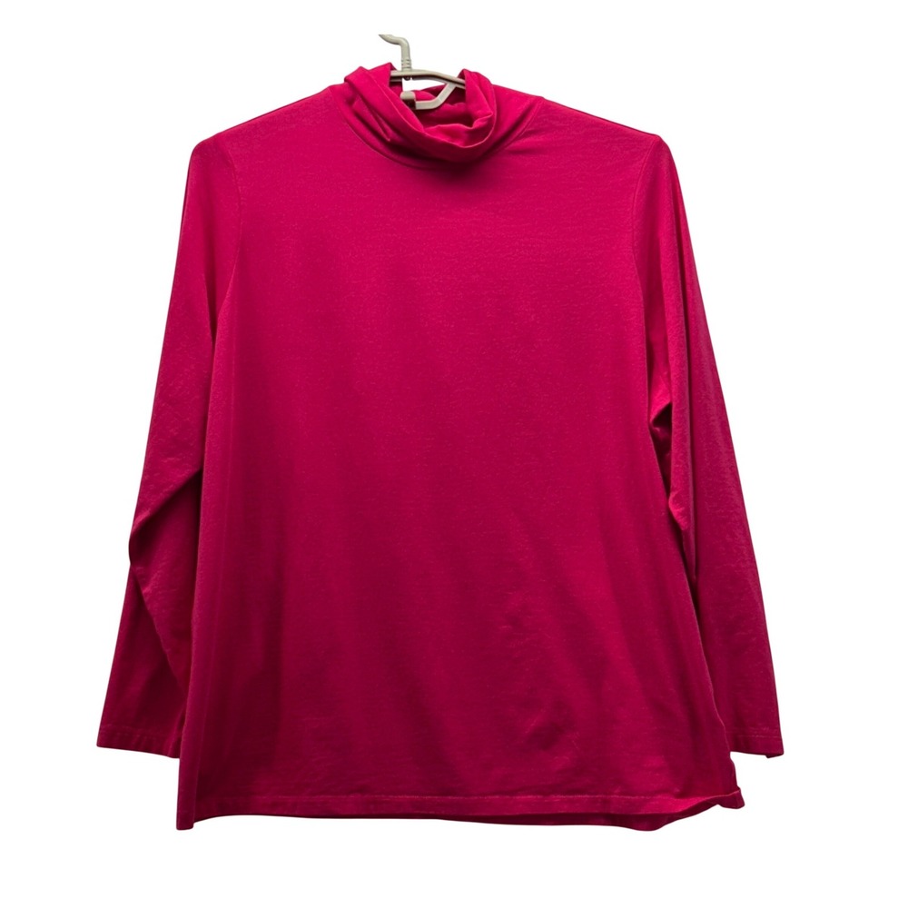 Lands End Turtleneck Top Pink 1X